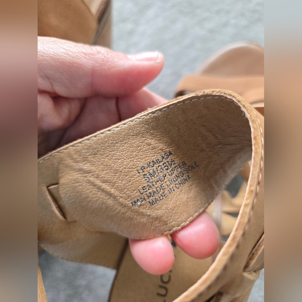 Lucky Brand Kailasa Strappy Brown Heels 8M - Picture 2 of 7